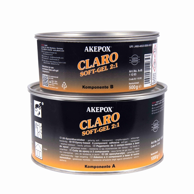 AKEMI AKEPOX Claro Soft Gel 2:1 1.5kg (1kg Komp. A + 500g Komp. B)