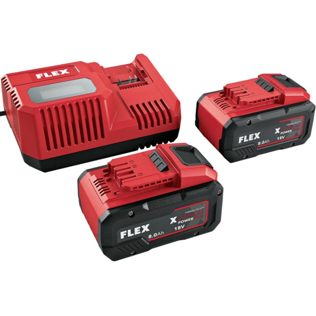 FLEX Akku Pack P-Set 88 S Schnelladegerät 10.8/18Volt und zwei Akku 8Ah 18V