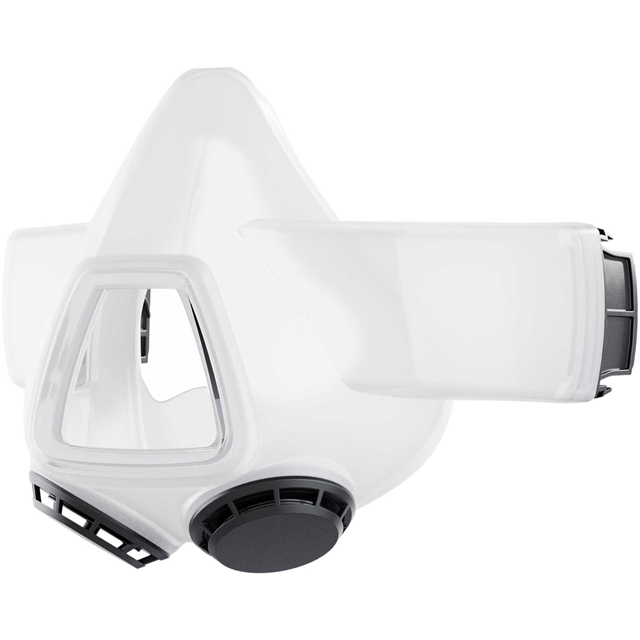 PSA OPTREL SWISS AIR Halbmaske Silikon weiss mit Fenster