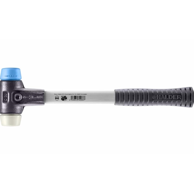 SIMPLEX Schonhammer mit verstärktem Stahlgussgehäuse und Fiberglasstiel Ø30mm, TPE-soft / Nylon
