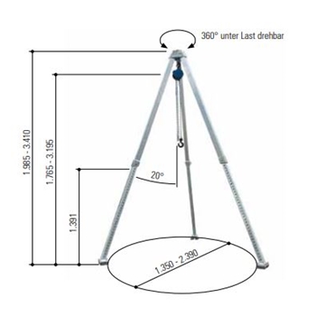 Alu-Dreibock Traglast 1000kg