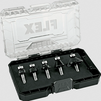 FLEX Kantenfräser Radien und Fasen Set 5-Teilig für Oberfräser