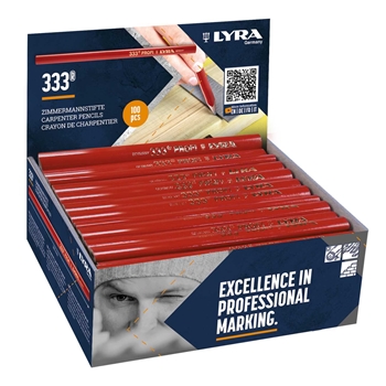 Lyra Zimmermannstifte 333, flachoval, Rot, 24cm lang